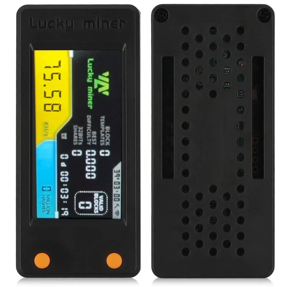 LuckyMiner LV02 Mini Solo Miner | 74 كيلو هرتز/ثانية SHA256 | شاشة LCD | جهاز مكتبي هادئ