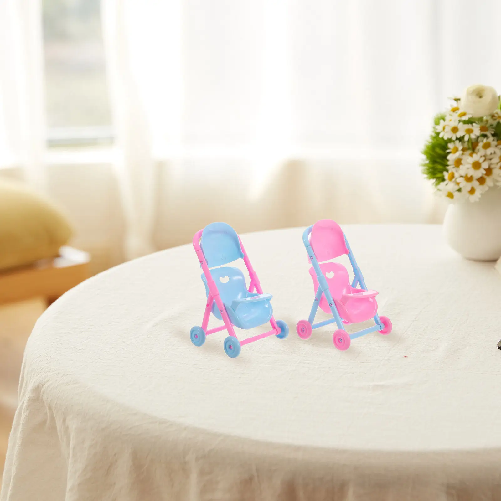

2 шт. Детские реалистичные складные легкие коляски для ролевых игр, портативные миниатюрные прогулочные коляски для детей на улице