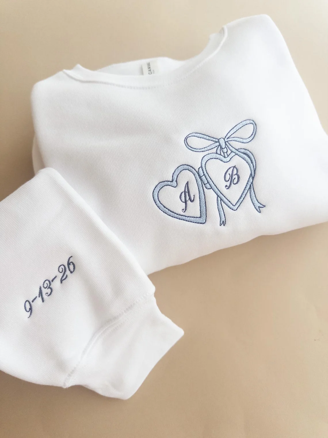 Custom Embroidered Coquette Bride Sweatshirt, Future Mrs Sweatshirt, Gift for Fiancee, Custom Bride Sweater, Bridal Shower Gift