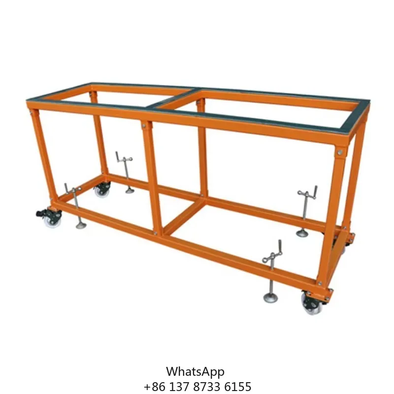 Customized Steel Working Table For Stone Processing Work Bench Granite Fabrication Table (Corssbar Can Be Adjustable)