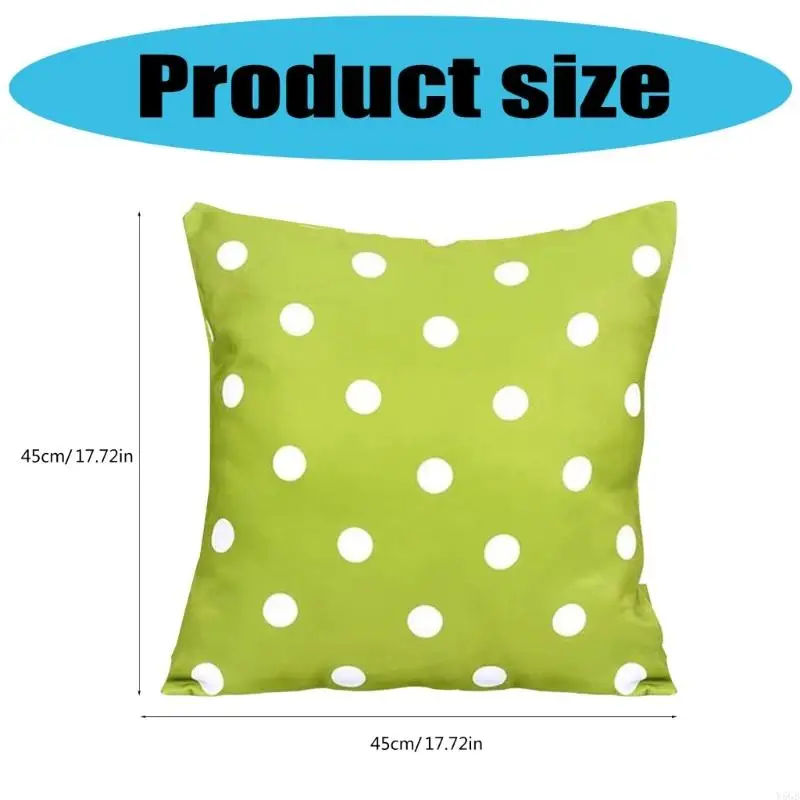 Durable Polyester Pillow Case Decorative Cushions Case Polkas Dot Pattern Pillow Cover for Outdoor and Indoor Use Y5GB