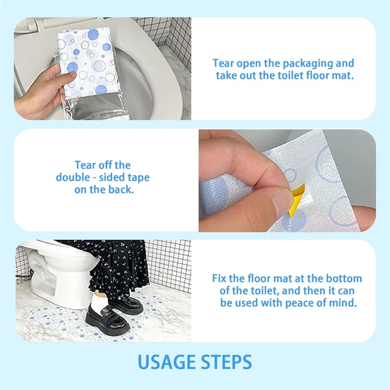

【Today-Only!】Disposable Toilet Floor Protector 50-Pack Waterproof U-Shaped From Urine Toilet Mat Non-Slip Training Rug