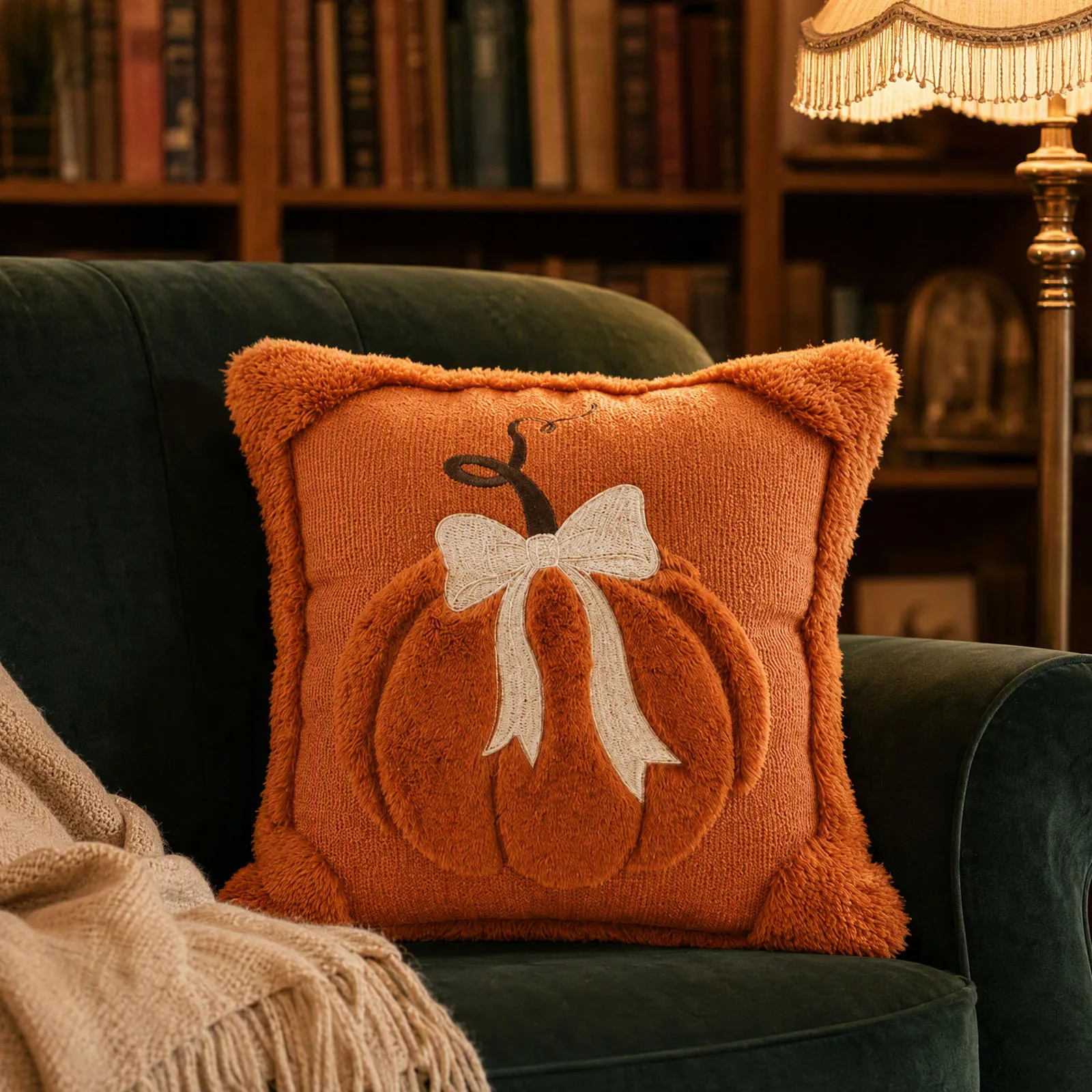 45x45CM Halloween Pumpkin Throw Pillow Covers Autumn Thanksgiving Harvest Decorative Cushion Case for Home Sofa Bed Couch Decor