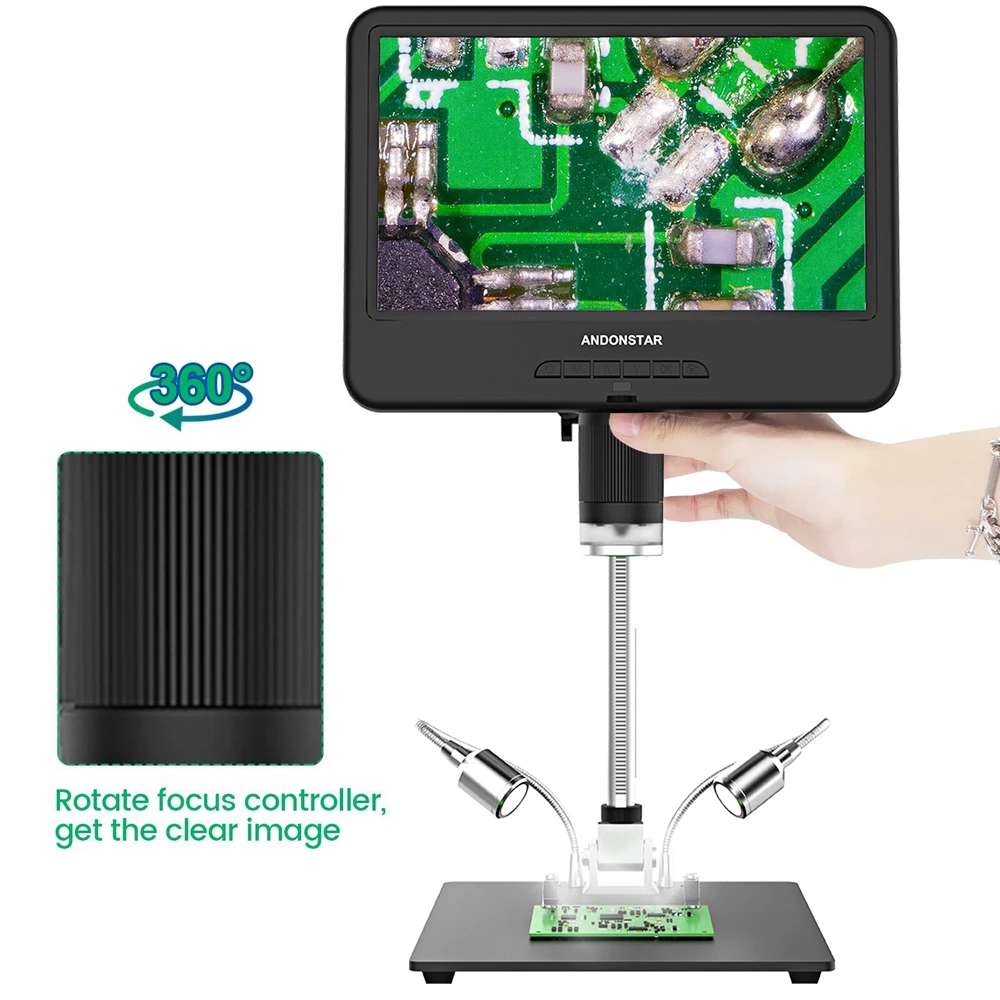 Digital Microscope AD210 10.1 inch Adjustable LCD for Electronics Microscope PCB Soldering Microscope Tools SMD 1080P Soldering