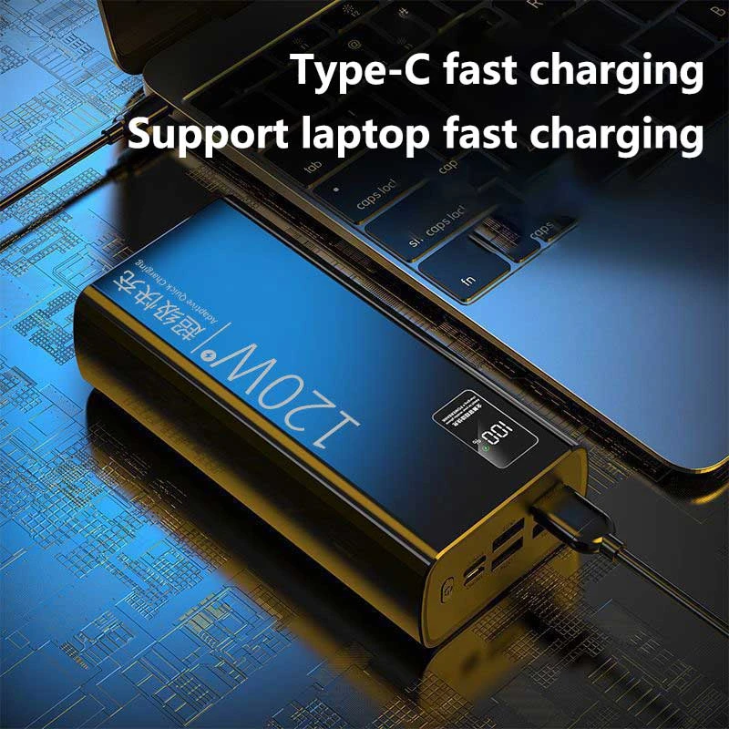 باور بانك Xiaomi بسعة كبيرة 500000 مللي أمبير في الساعة بقدرة 120 وات شحن سريع للغاية مع منفذ 4USB + 2USB Type-C لهاتف iPhone وسامسونج وهواوي 2026 #3