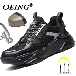 2023 New Safety Shoes Man Boots Work Sneakers Steel Toe Shoes Protective Men Shoes Puncture-Proof Industrial Shoes Security 46