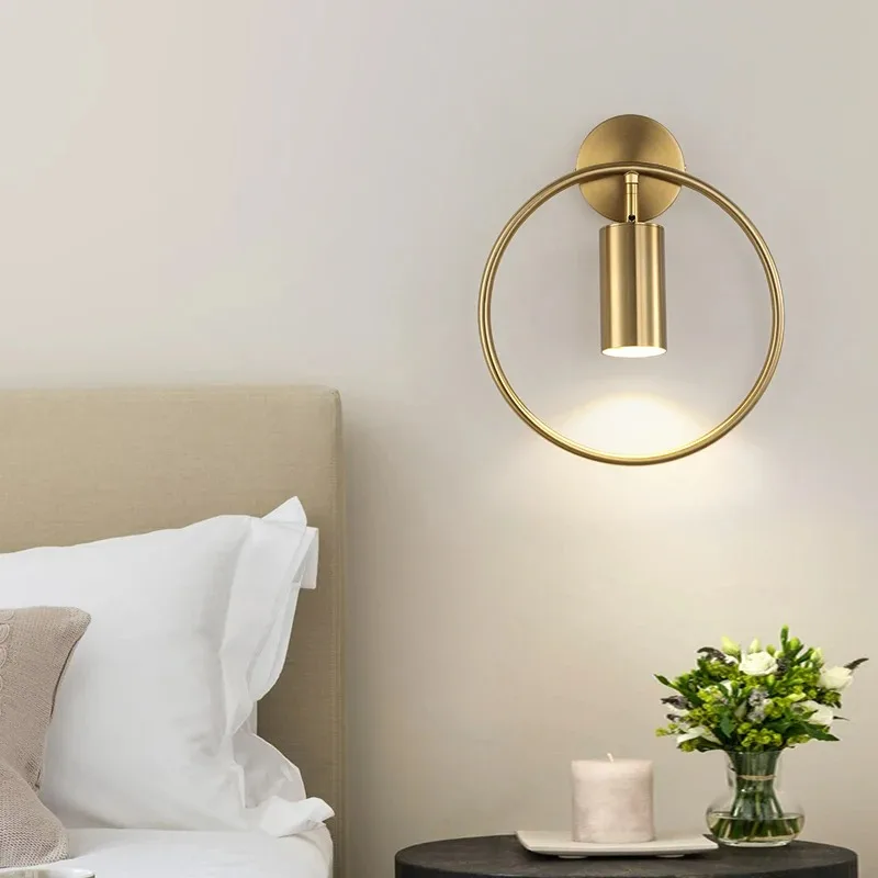 

Modern Led Wall Lamp Nordic Lighting Fixture Living Bedroom Bedside Sconces Minimalist Living Dining Room Spotlight Gold Lights