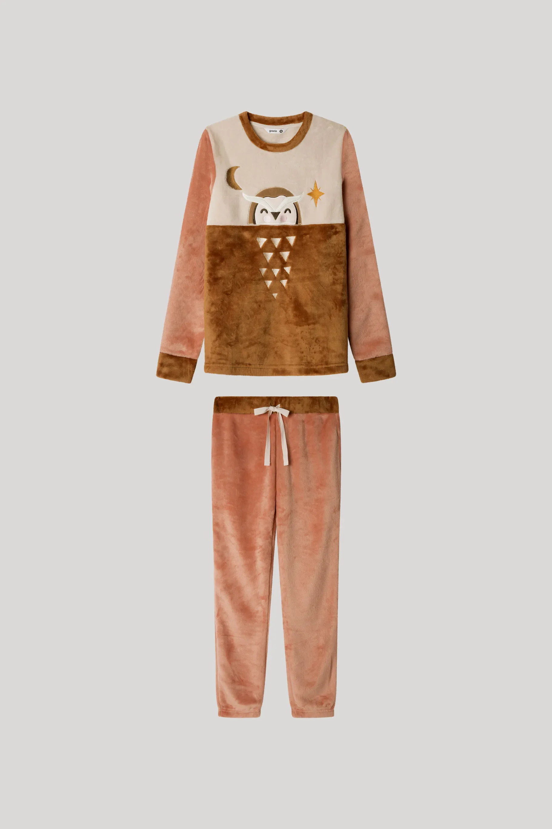 Gisela - Warm Plush Pajamas Set, perfect women's winter pajamas with long sleeve top featuring unique print and adjustable waist pants for cozy nights, ideal for comfort and style. #5