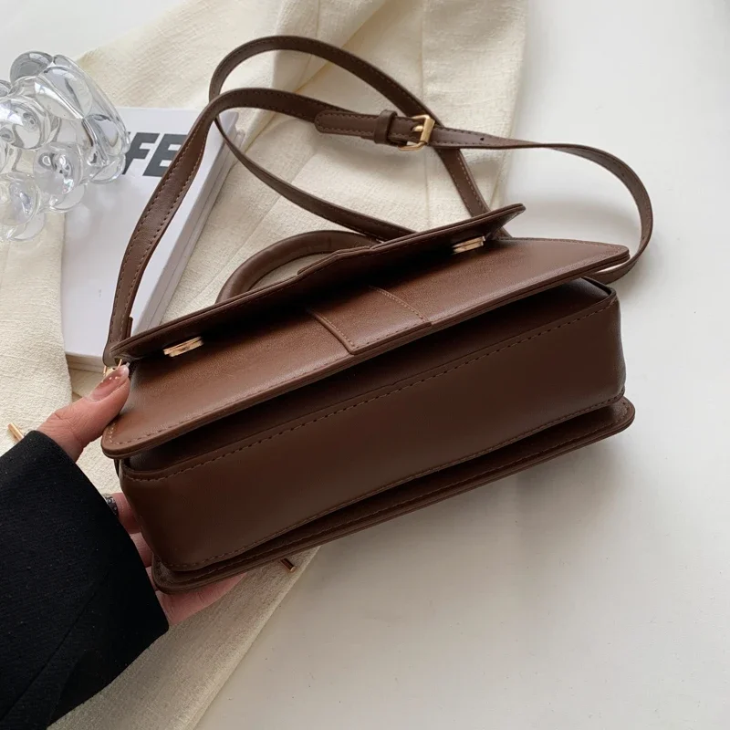 2024 Hot Sell New Pu Leather Shoulder Bag for Women Handbag - Fashion Crossbody Bags Vintage  Underarm Bag Square Satchel