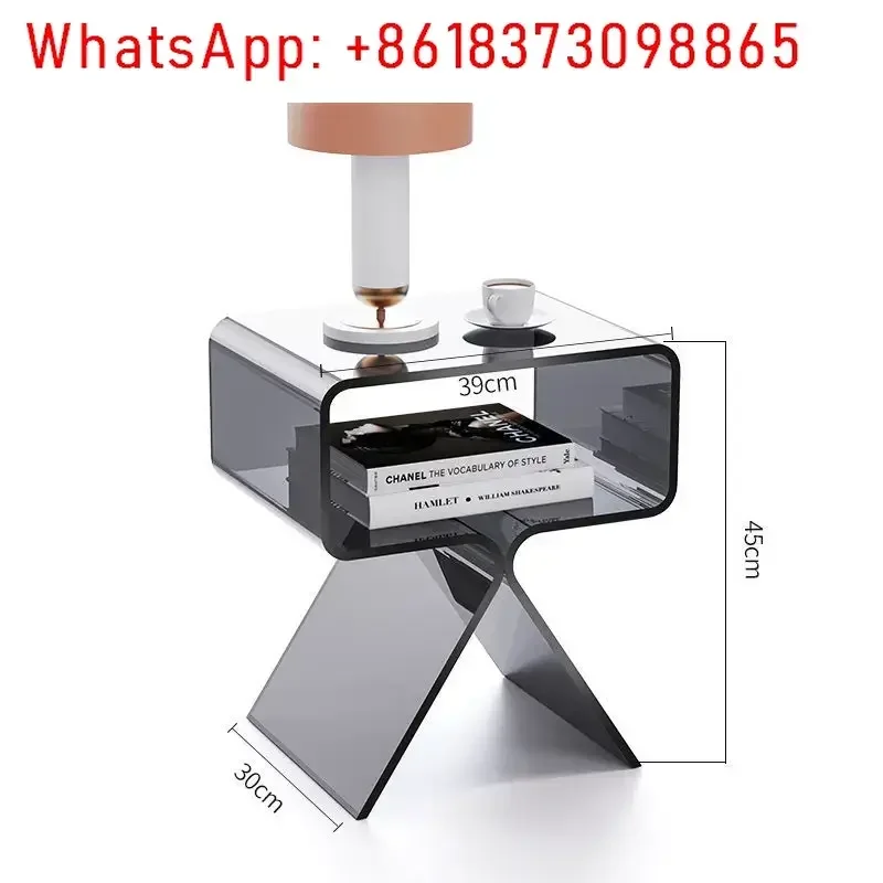 

Italian Style Acrylic Transparent Coffee Table Living Room Sofa Side Table Bedroom Bedside Table Storage Side Tables Storage