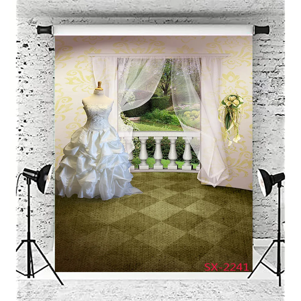 

Vinyl Custom Valentine's Wedding Dress Landscape Backdrop Beautiful Flower Wall Background Photography Prop XH-03