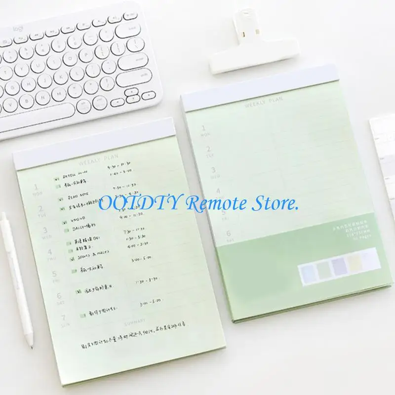  Colorful Notebook Planner With 80 Sheets Portable Paper Journal Gridded/Lined/Blank For Daily Note Taking Planning