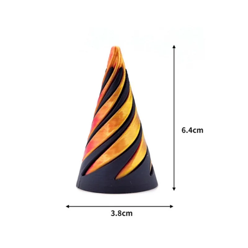 3D Printing Cone Push Music Spiral  Three-Dimensional Boring Decompression Rotating Tree Gadget Silky Puzzle Toy Fidget Spinner