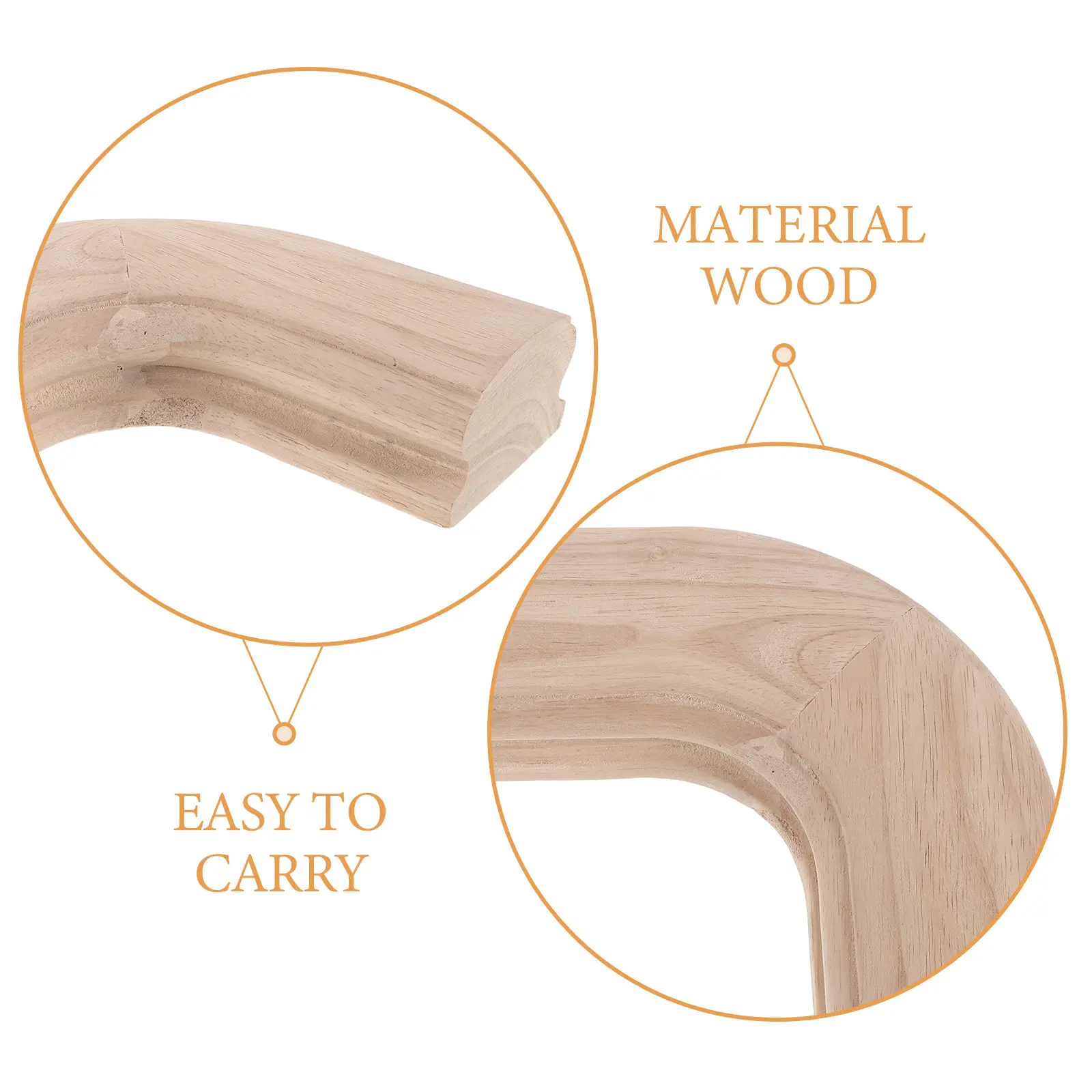 Solid Wood Stair Handrail Elbow Corner Fitting Elegant Curved Transition Design Comfortable Silky Touch for Home Commercial