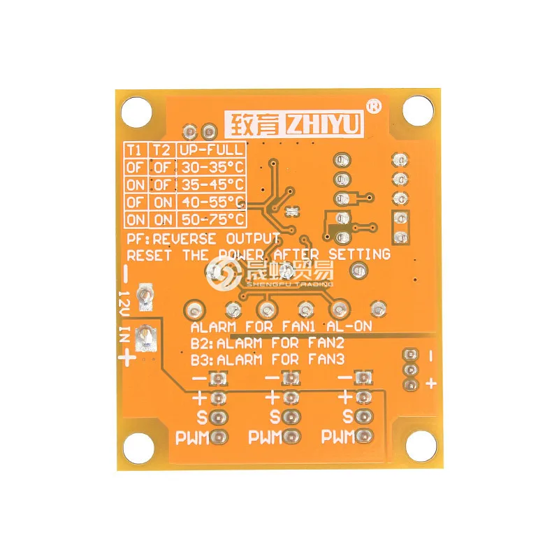 DC12VThree-Way4LinePWMFan Automatic Thermostat Computer Chassis Speed Controller Stop Alarm Can Be Manually