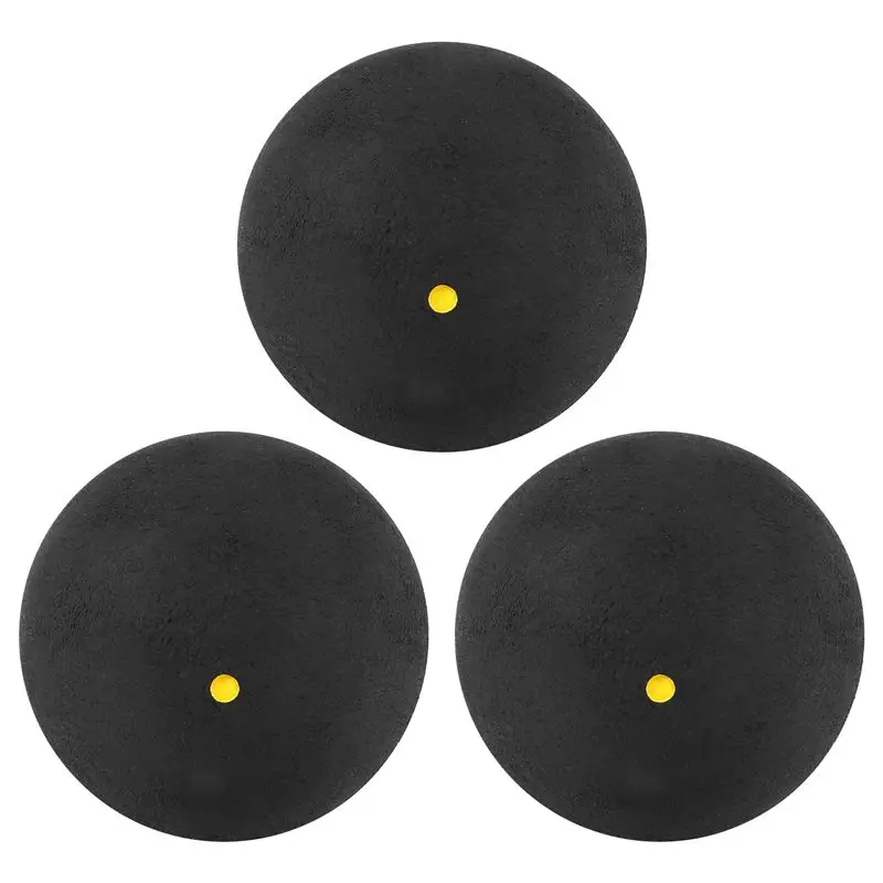 【STOCK】3Pcs Squash Ball One-Yellow-Dot Low Speed Sports Professional Player Competition Squash