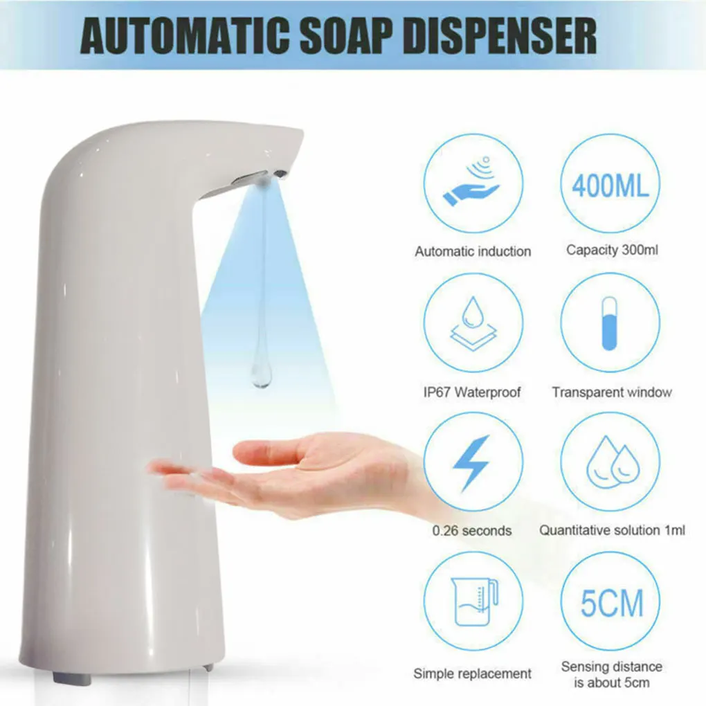 

Plastic Automatic Sensor Hand Sanitizer Machine Dispenser Battery Operated Intelligent Touchless IR Sensor Hands Free Gel Hand