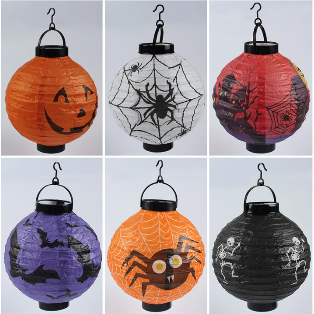 2 Pcs Halloween Glowing Bat Lantern LED Folding Portable Purple Bat Lamp Horror Ghost Festival Atmosphere Prop - W