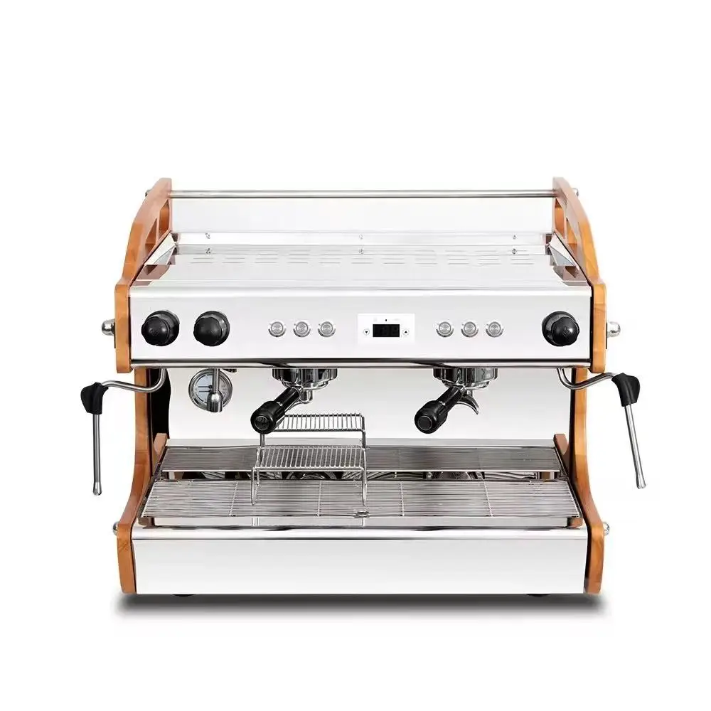 2026 New Professional Commercial 2 Group Dual Boiler Espresso Coffee Machine 11L Water Tank Black Coffee Maker For Cafe Shop
