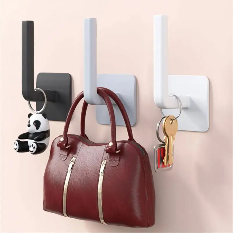 Self-adhesive L-shaped Wall Hook Kitchen Under Cabinet Paper Roll Rack Towel Holder Bathroom Toilet Paper Holders Storage Rack