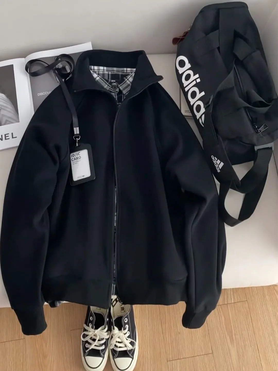 

Мужская спортивная толстовка-куртка American Sle Baseball, черная, с воротником-стойкой, повседневная, свободного кроя, для подростков