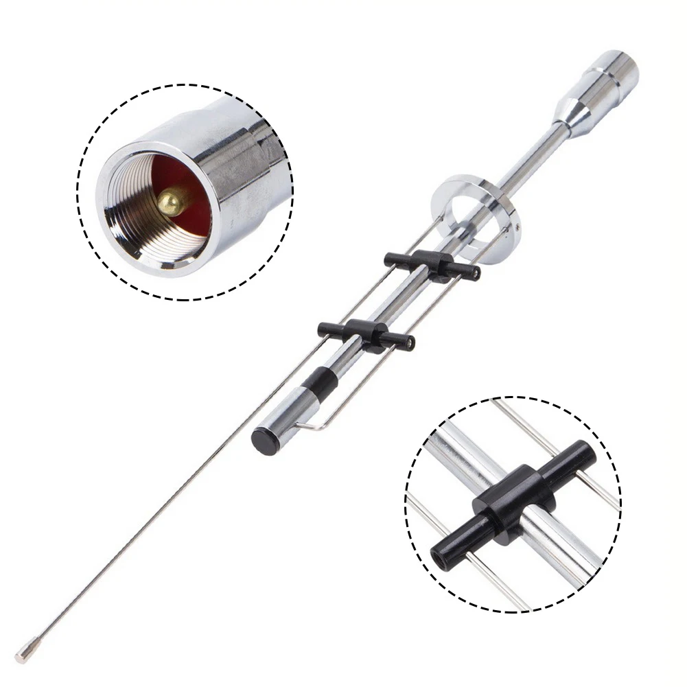 Metal Two Way Radio Antenna High Gain Dual Band Antenna 50 Input Impedance High Gain Reception PL-259 Connector Type