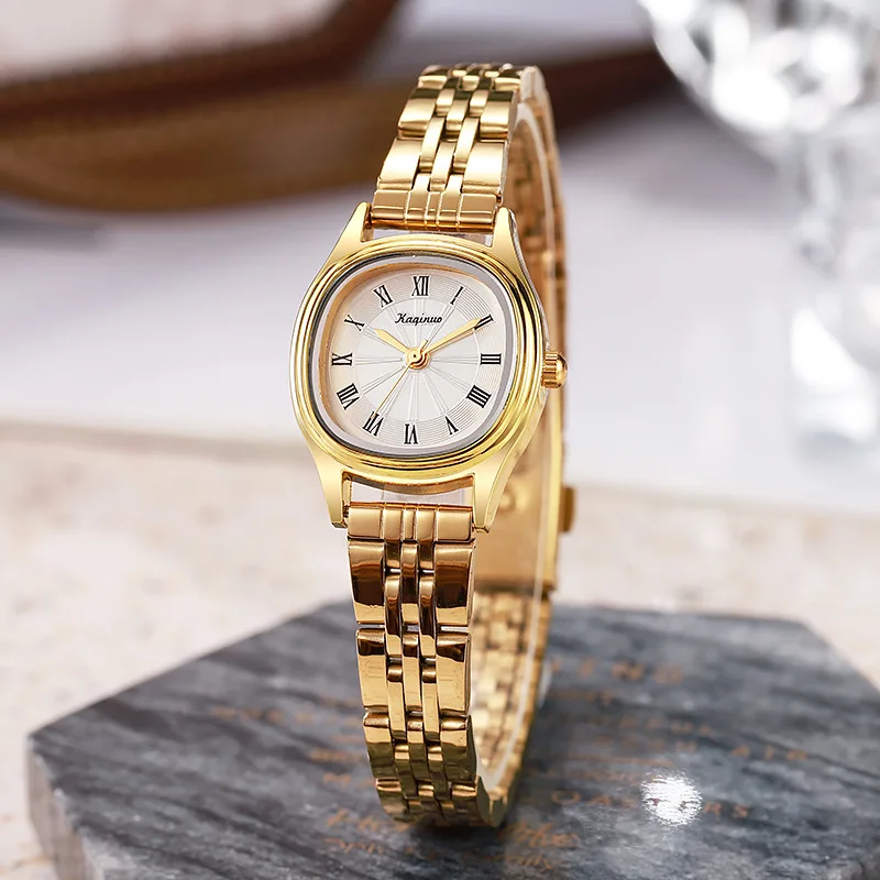 New Small Watch for Women Stainless Steel Oval Dial Student Exam Watch Simple Design Luxury Gift Wristwatches Dropshipping Clock