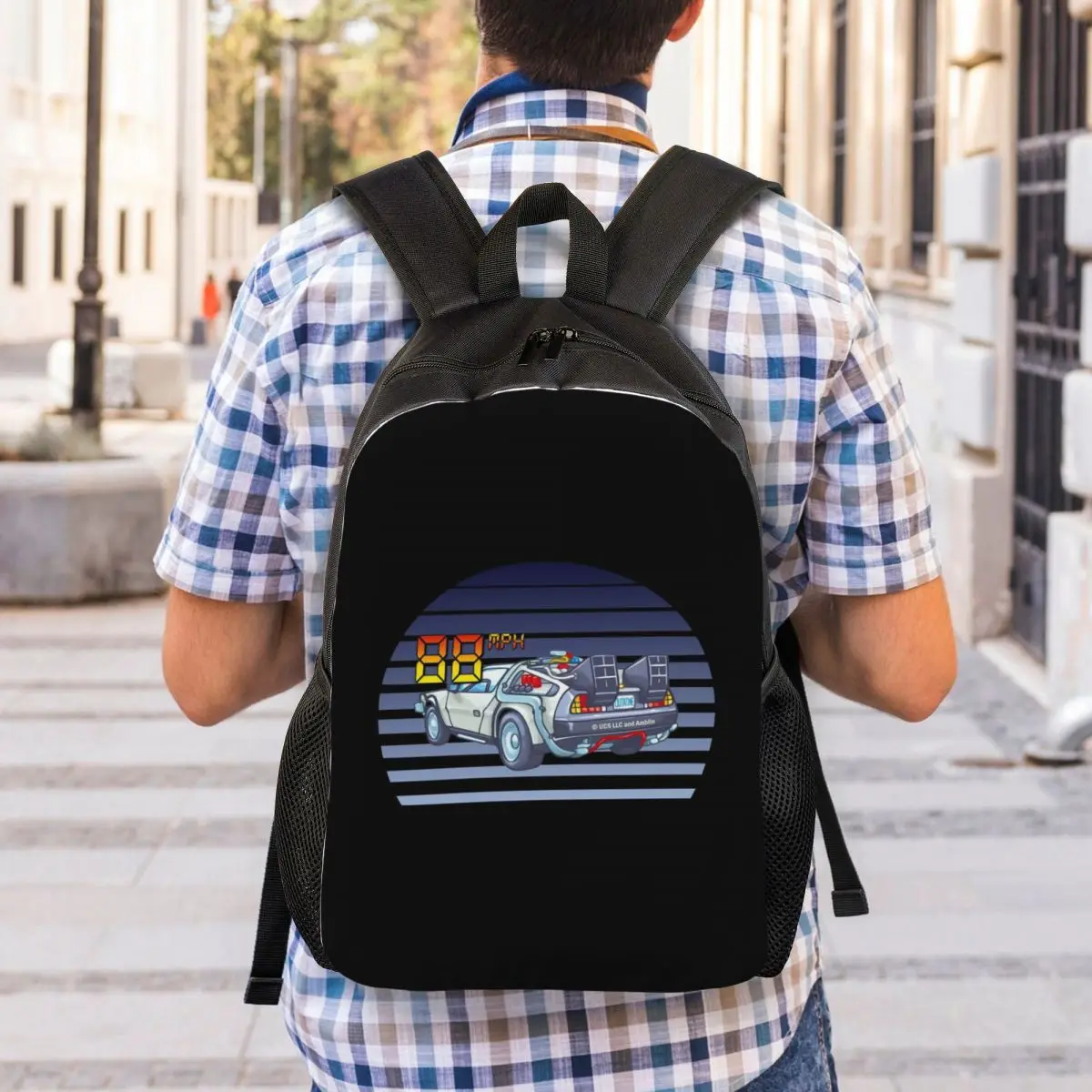 DeLorean Back To The Future Backpack Student Boys Girls BookBag School Bag Computer Shoulder Bags