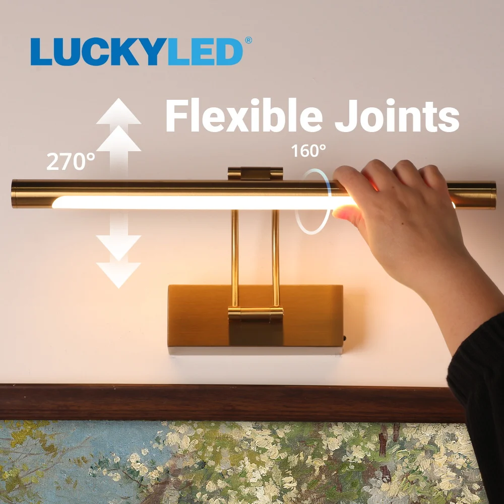 Lukcyled Rechargeable Cordless LED Wall Lamp Remote Dimming 40cm Bathroom Decor Light Modern Design Black