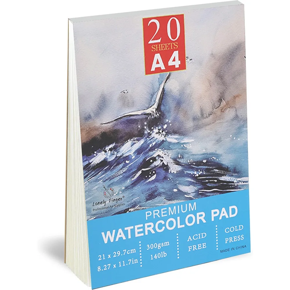 

20 Sheets Watercolour Paper A3/A4/A5 Glue Bound Artist Painting Paper Cold-Pressed Acid-Free Watercolor Painting Supplies