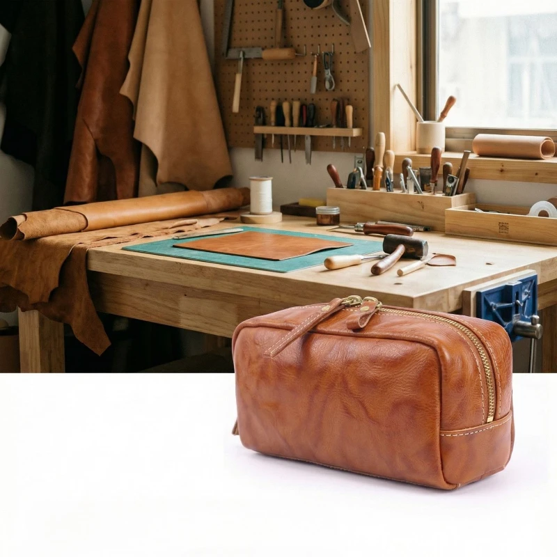 vegetable-tanned-leather-pouch-genuine-leather-handheld-organizer-large-capacity-makeup-bag-for-cosmetics-keys-accessories