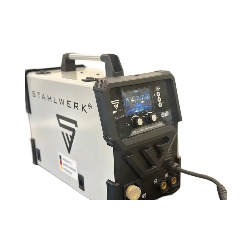 Stahlwerk MIG200DP Precision Double Pulse Welder 6-in-1 MIG/TIG/MMA Gasless Portable LCD 4.5kW 60% Duty Cycle Wire Feed 220V New