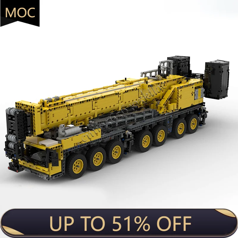 

Новые детали MOC City Engineering, сверхмощный мобильный кран, модель грузовика, технология, строительные блоки, креативные детские игрушки, подарки