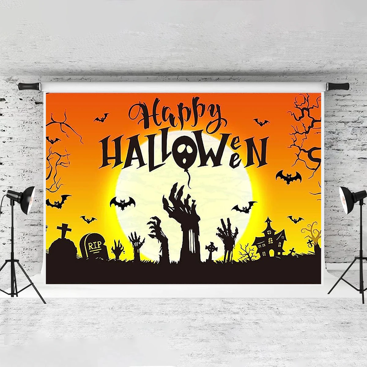 Halloween Backdrop Horror Scary Pumpkin Moon Night Haunted House Kids Children Adult Birthday Photography Background Party Decor