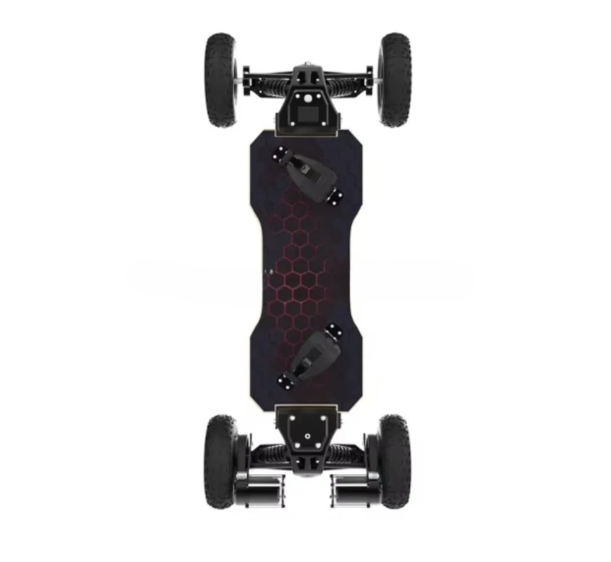 Skate elétrico todo-o-terreno com luzes LED e absorção de choque Liga de alumínio Digital Smart Type App Control