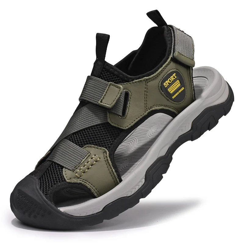 

Сандалии мужские сетчатые, дышащие пляжные шлепанцы, мягкая подошва, Нескользящие, Спортивная Удобная Уличная обувь, летние шлепанцы