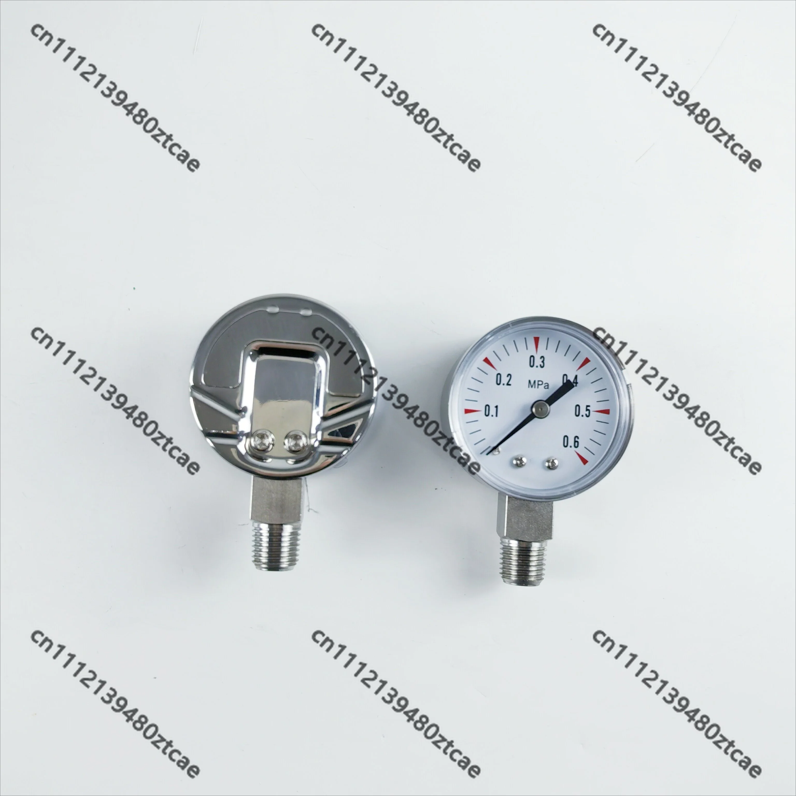 316 Stainless Steel Radial Axial Pressure Gauge 1/4NPT Oil Free For Reducing Valve Air Oil Gas Pressure Test
