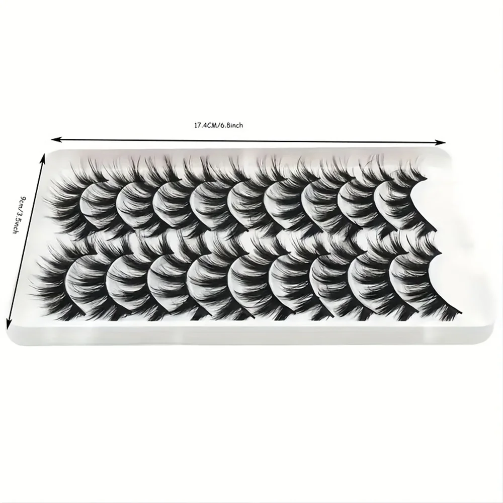 푹신한 속눈썹이 있는 3D 인조 속눈썹 세트 10쌍, 길이 18mm, 자연스러운 인조 속눈썹 아이 메이크업