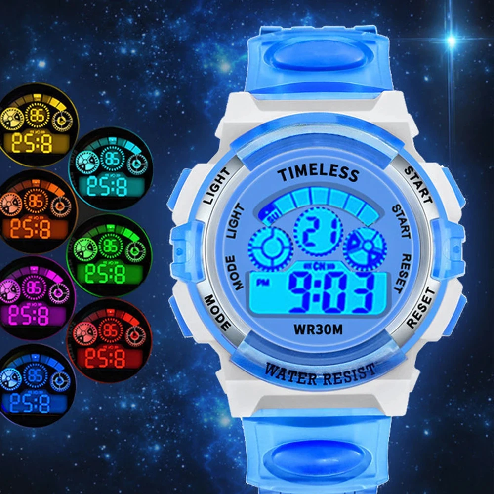 Kinderen kijken kinderen sporthorloges siliconen band waterdicht LED digitaal horloge voor kind kinderen student meisje jongen polshorloge klok