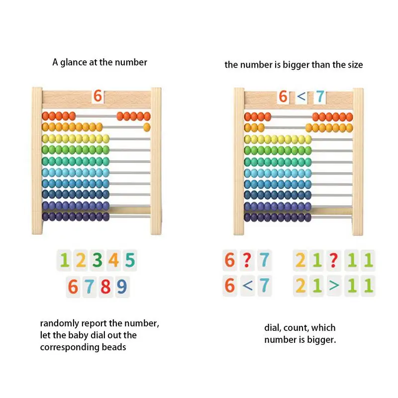 لعبة عد تعليمية خشبية كلاسيكية للأطفال الصغار ، ألعاب تعليمية مونتيسوري ، معداد حسابي للأرقام ، حبات ، رياضيات مرحلة ما قبل المدرسة ، هدية