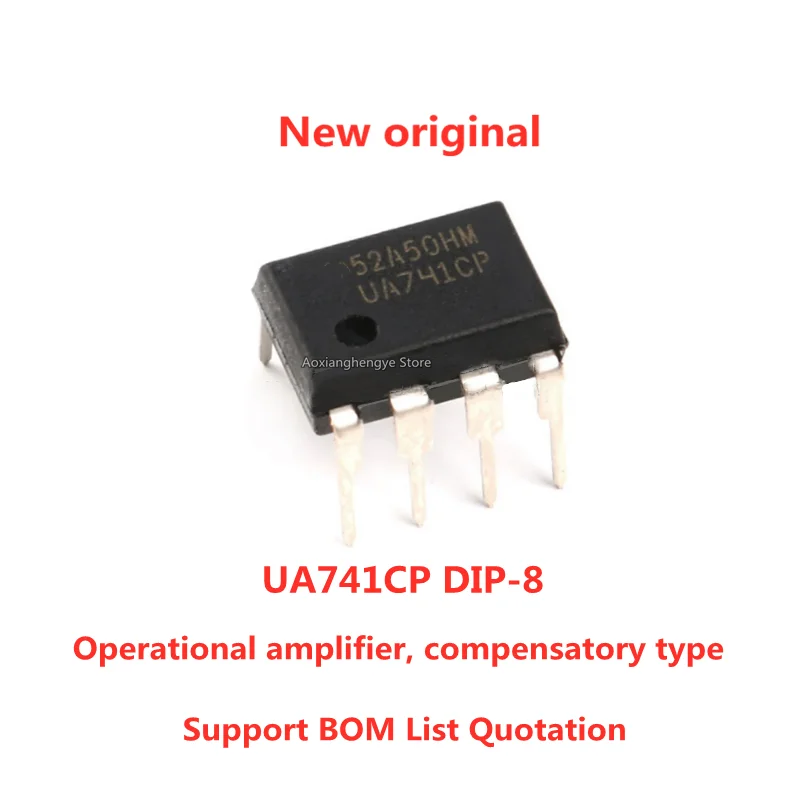 10PCS UA741CP DIP-8 Straight-in insertion Operational amplifier, compensatory type Support BOM List Quotation