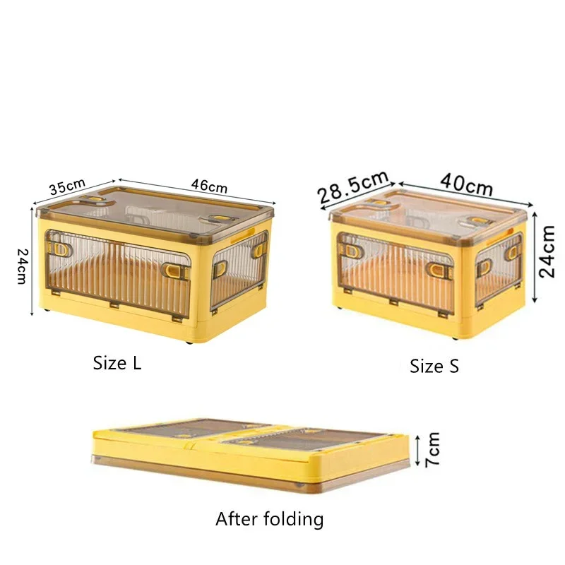 Foldable Storage Box Closet Organizer Stackable Sundries Organizer with Wheels Home Storage Large Capacity books Snack Toy Bin