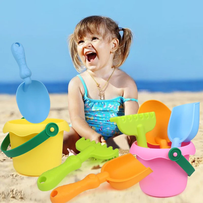 3/4pcs Children's Beach Toy Set Baby Beach Game Large Sand Shovel Beach Bucket Sand Digging Tool Toy Kids Gift