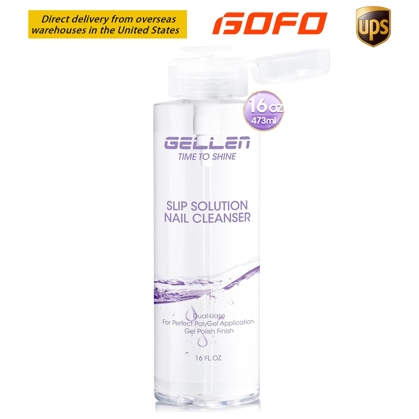 

Средство для очистки поверхности ногтей GELLEN, 16 жидких унций, флакон с помпой, для снятия гель-лака с высоким блеском, для профессионального дизайна ногтей в салоне