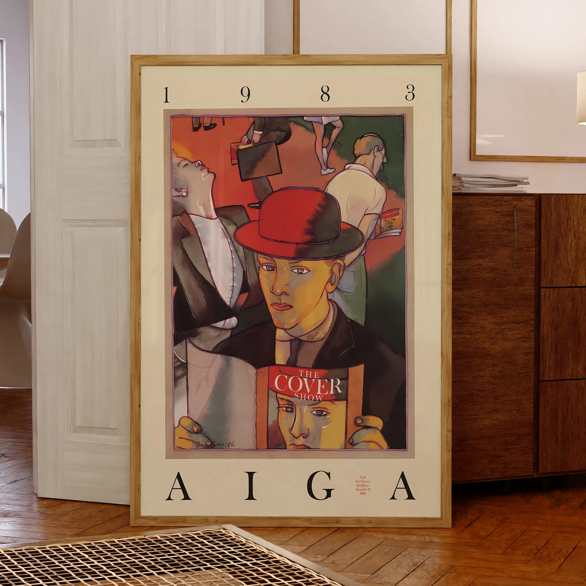 Moderne abstrakte Retro AIGA 1983, Leinwanddruck, Wandkunst, Bild, Poster, Heimdekoration, wasserdichter Druck für Wohnzimmer, Schlafzimmer, Büro