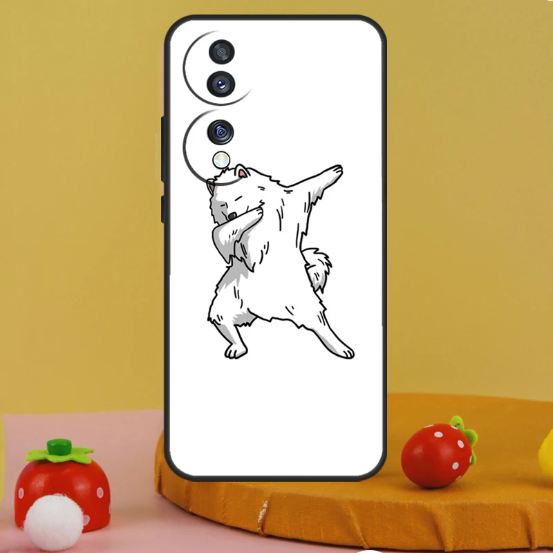 Cartoon Samoyed Dog Case For Honor 200 Pro X9c X9a X8a X7a X6a X7 X8 X9 X8b X9b 50 70 90 Magic 6 5 Lite Cover