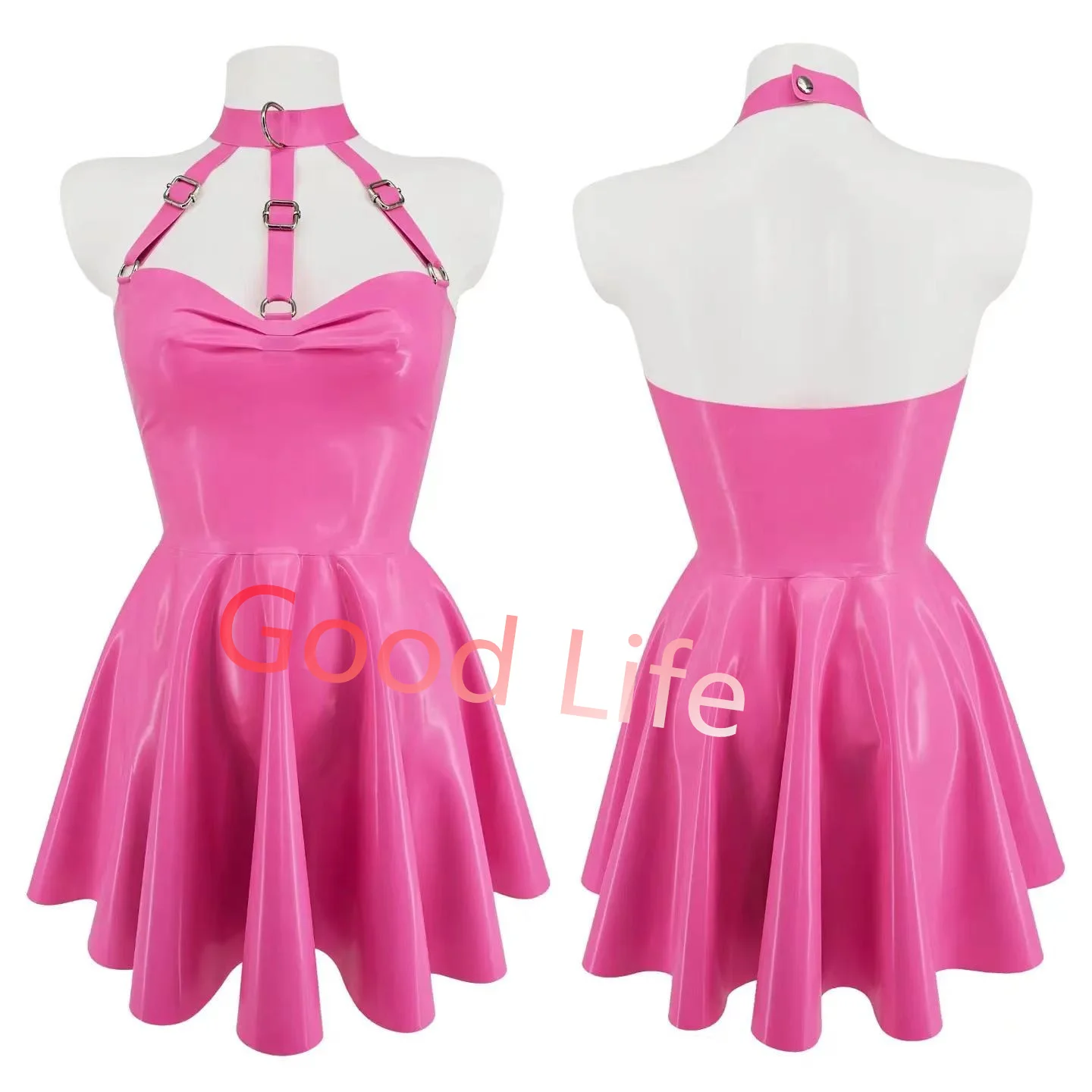 Handmade Natural Latex  Dresses For Women Sexy Latex Fashion Rubber Club Wear Party Dress