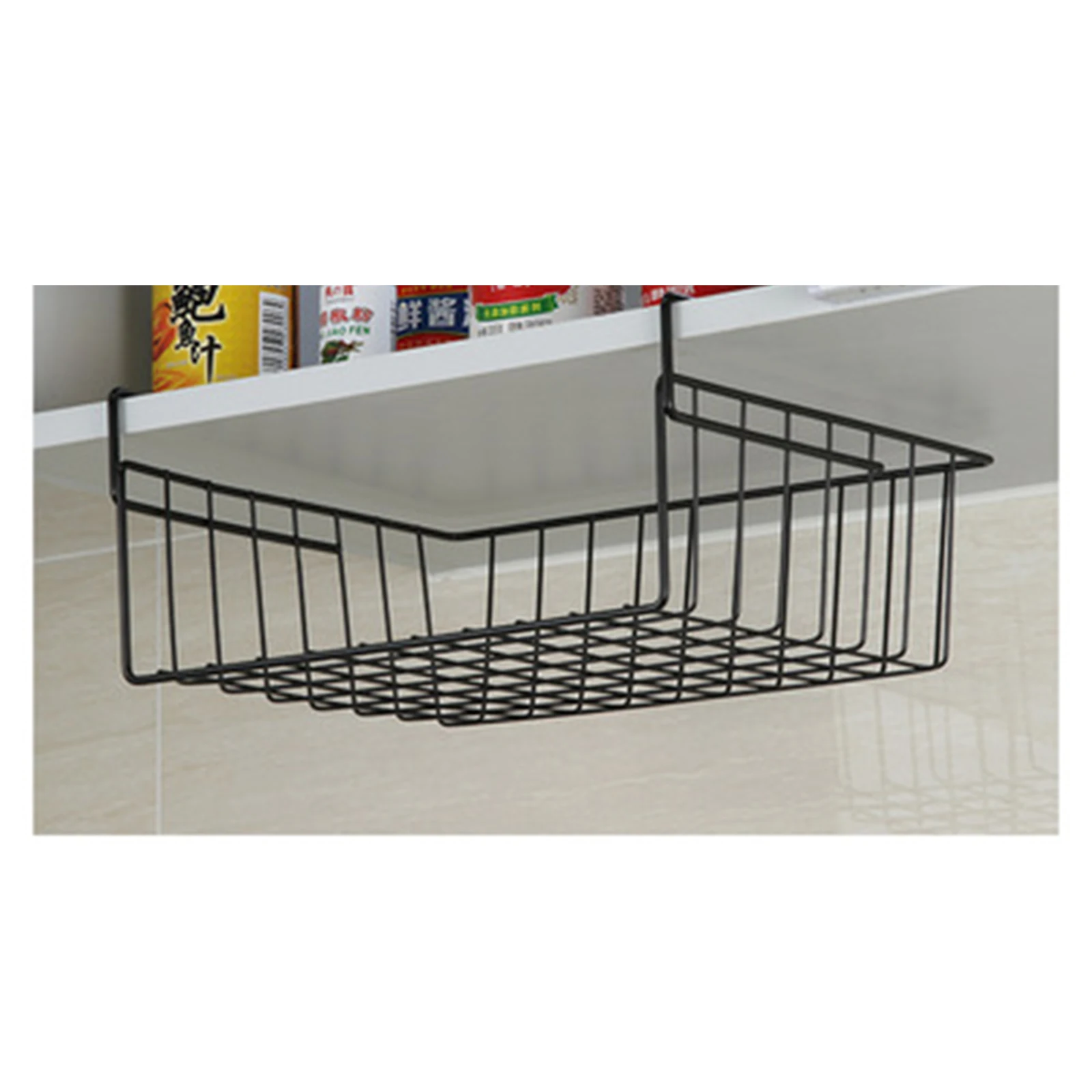Under Shelf Table Storage Basket Rack Desk Wire Cabinet Hanging Rack Organizer