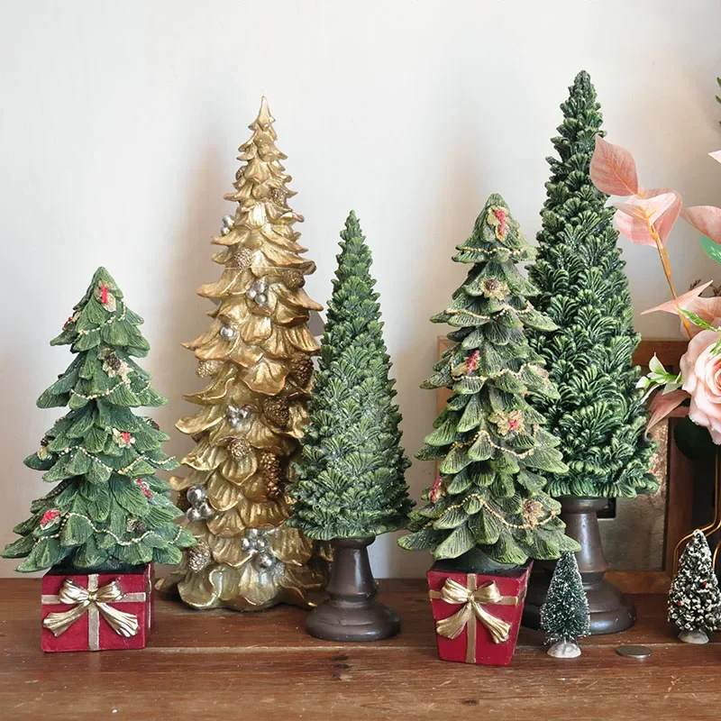 

Декор для вечеринки, Рождество, Рождественская елка ручной работы, фигурки из смолы, ремесленные украшения, домашний декор для окон, рабочего стола, новогодние подарки