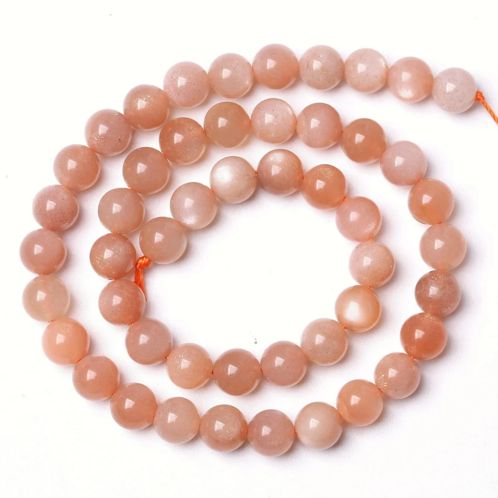 

Natural Stone sunstone Morganite Round Loose Spacer 5A Bead For Jewelry Making Diy Bracelet Necklace Accessroy Finding 15"